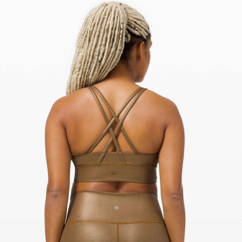 NWOT Lululemon Energy Bra Long Line Shine *Medium Support, B–D Cup